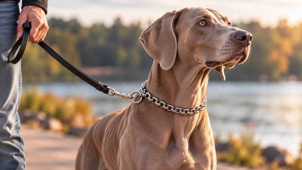 304 stainless steel slip chain dog collar for supervised training and handling