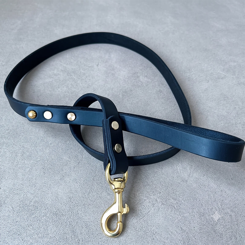Handmade Full-Grain Leather Dog Leash Heavy Duty Training Lead for Medium & Large Dogs